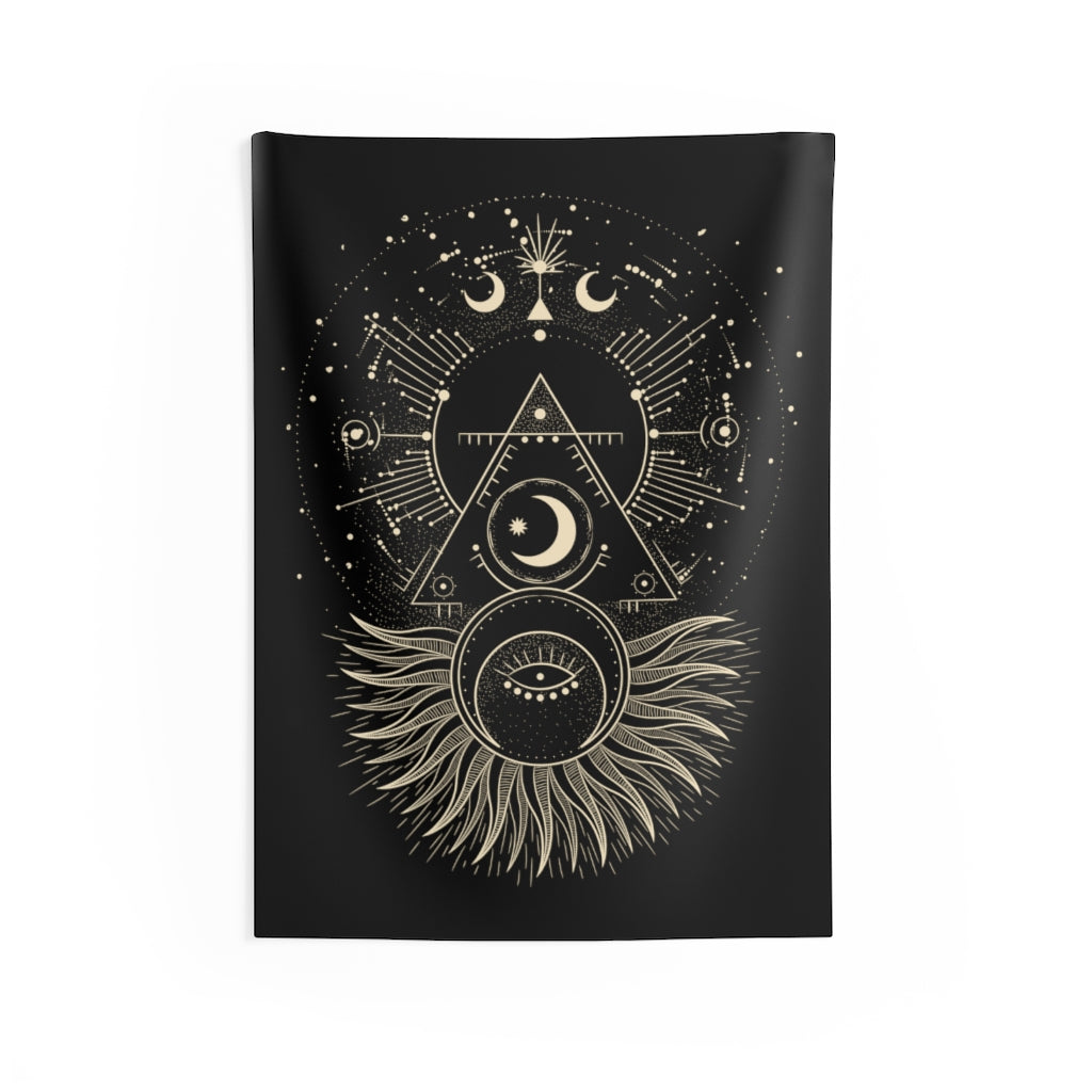 Sun & Moon Sacred Geometry Tapestry