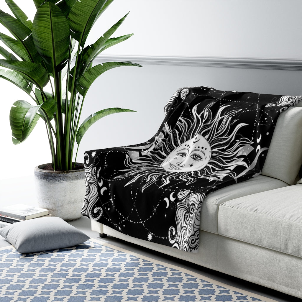 Magic Sun Soft Fluffy Blanket - Celestial Witchy Throw