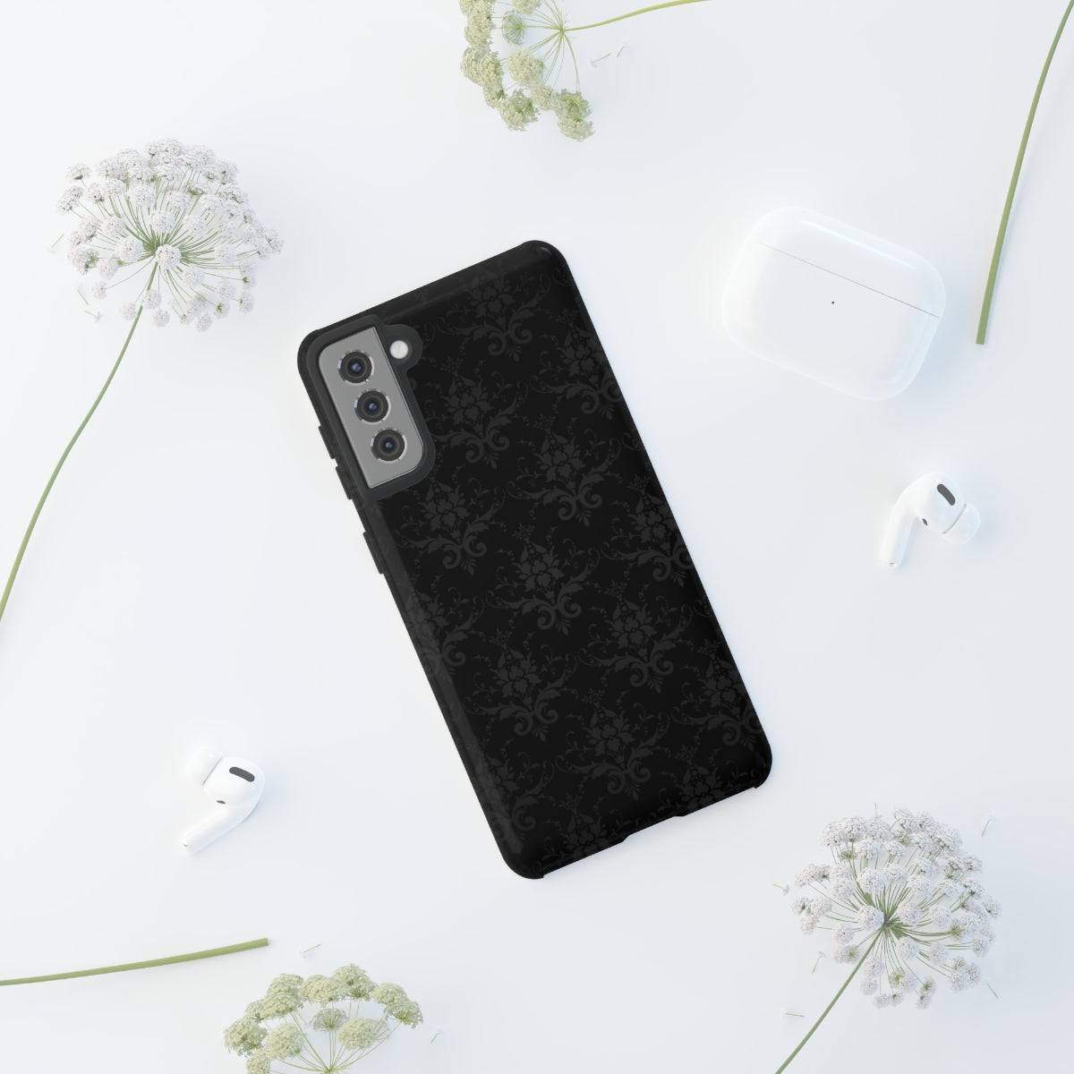 Black Damask Phone Case