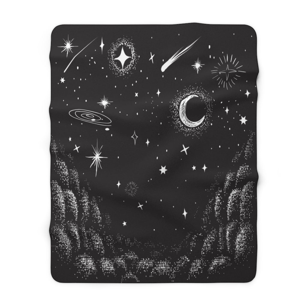 Starry Night Fluffy Blanket - Galaxy Throw