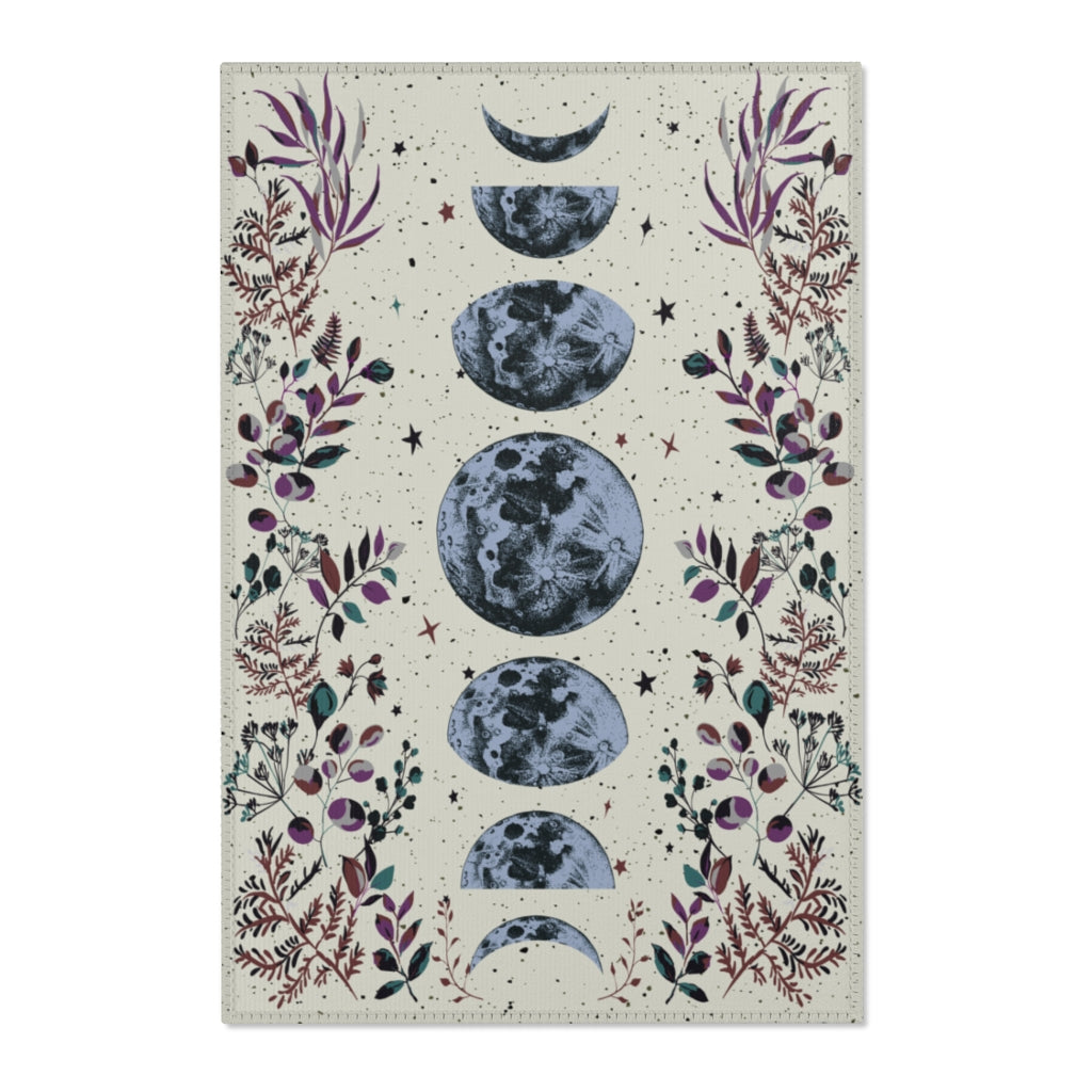 Beige Lunar Phases Area Rug