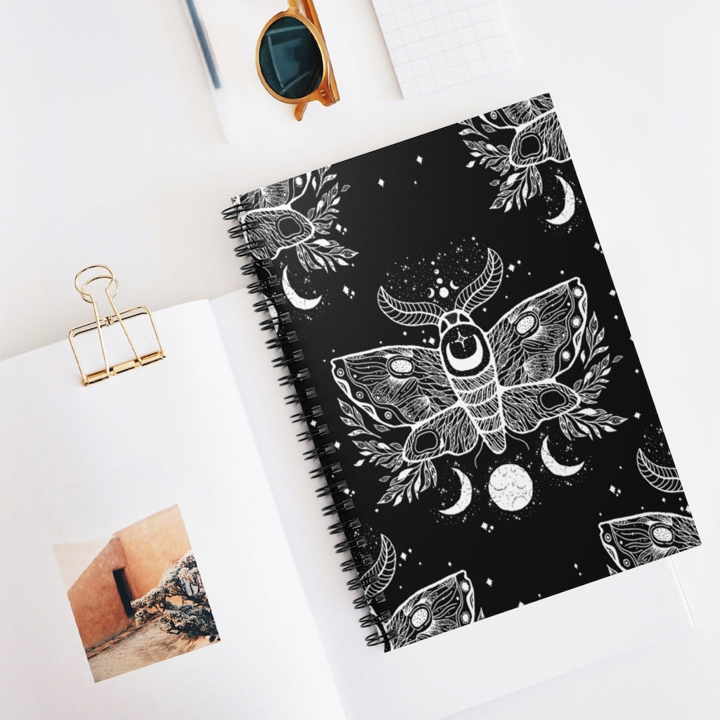Celestial Moth Spiral Notebook