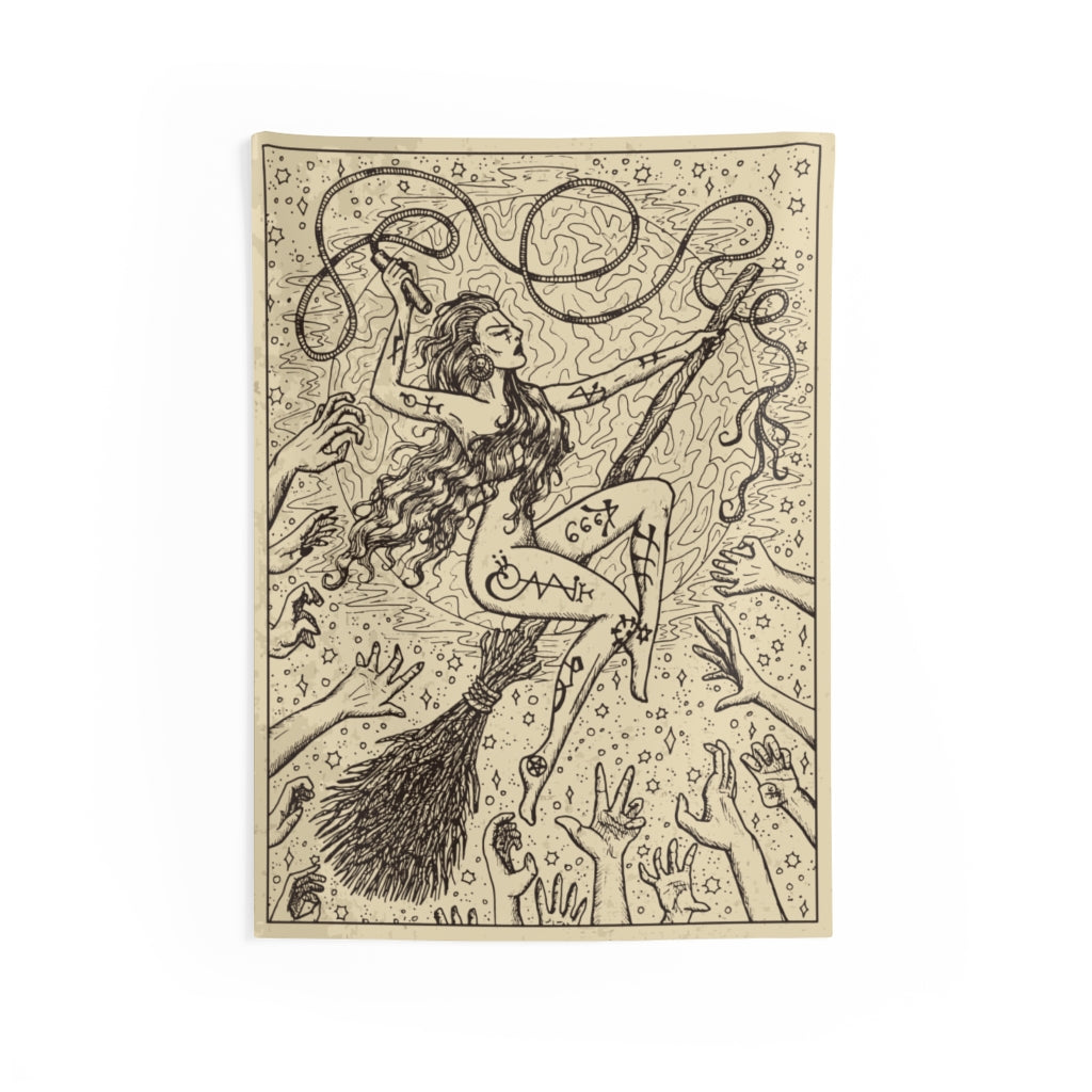 The Witch On Broom Tapestry