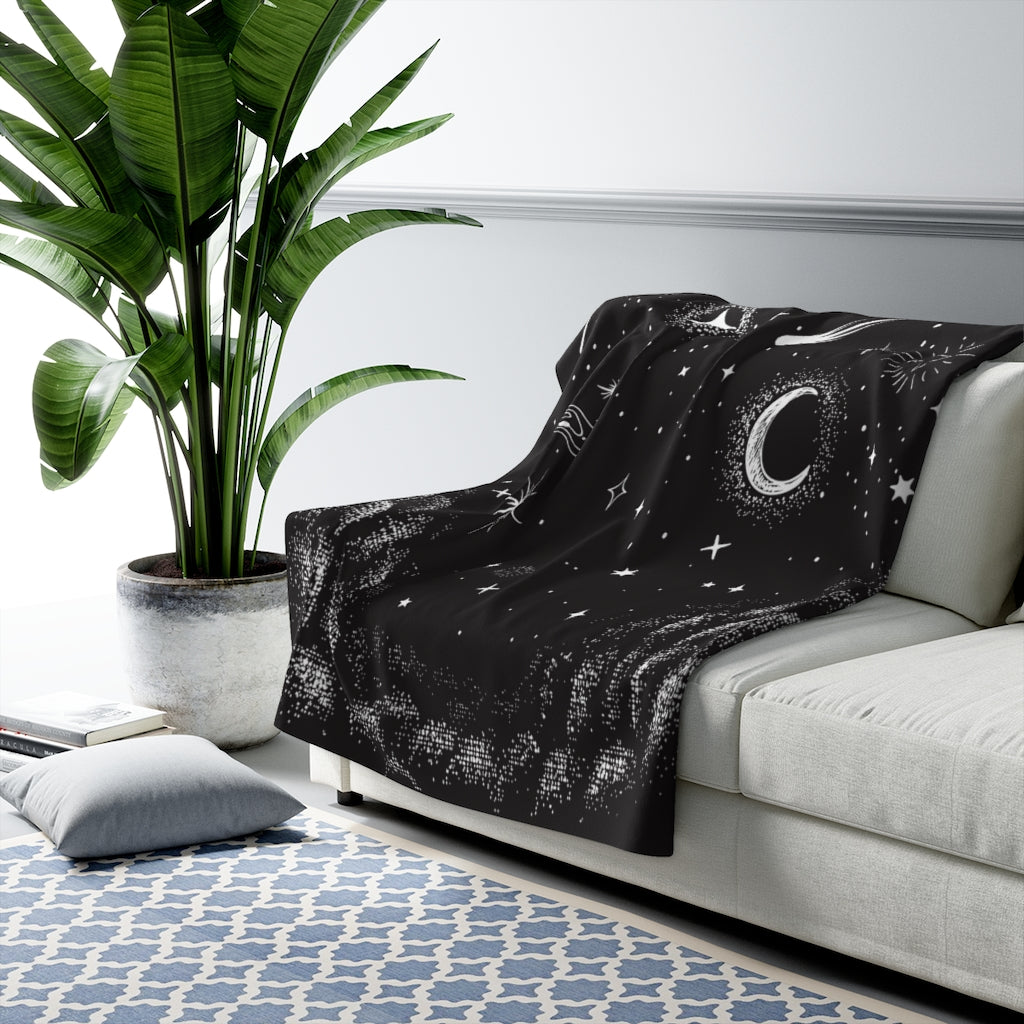 Starry Night Fluffy Blanket - Galaxy Throw