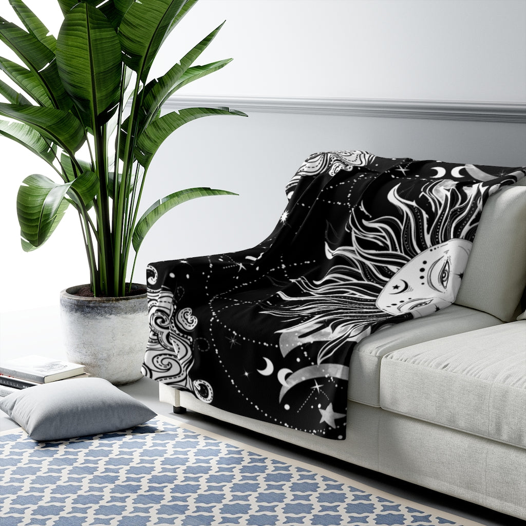 Magic Sun Soft Fluffy Blanket - Celestial Witchy Throw