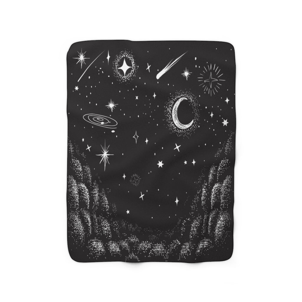 Starry Night Fluffy Blanket - Galaxy Throw