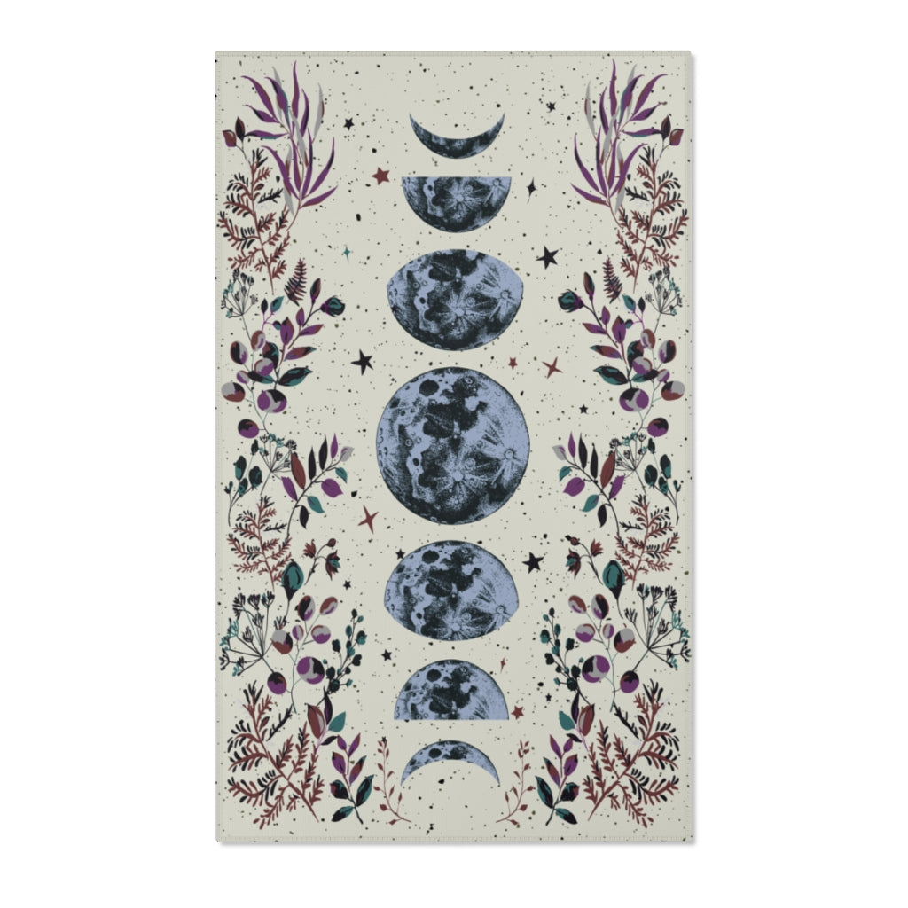 Beige Lunar Phases Area Rug