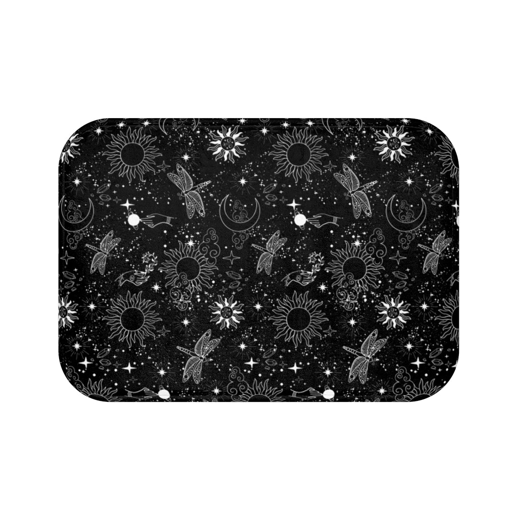 Celestial 'Sun and Moth' Bath Mat