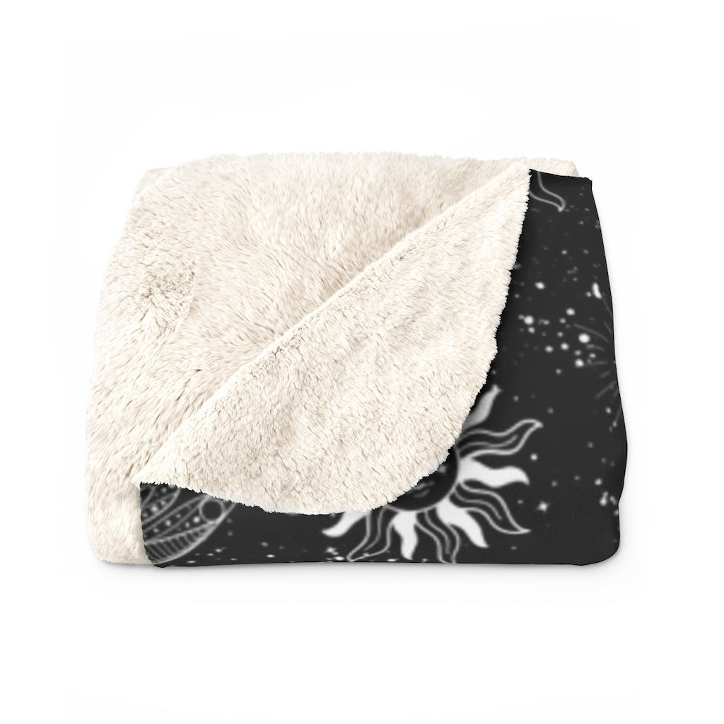 Celestial 'Moon and Moth' Soft Fluffy Blanket