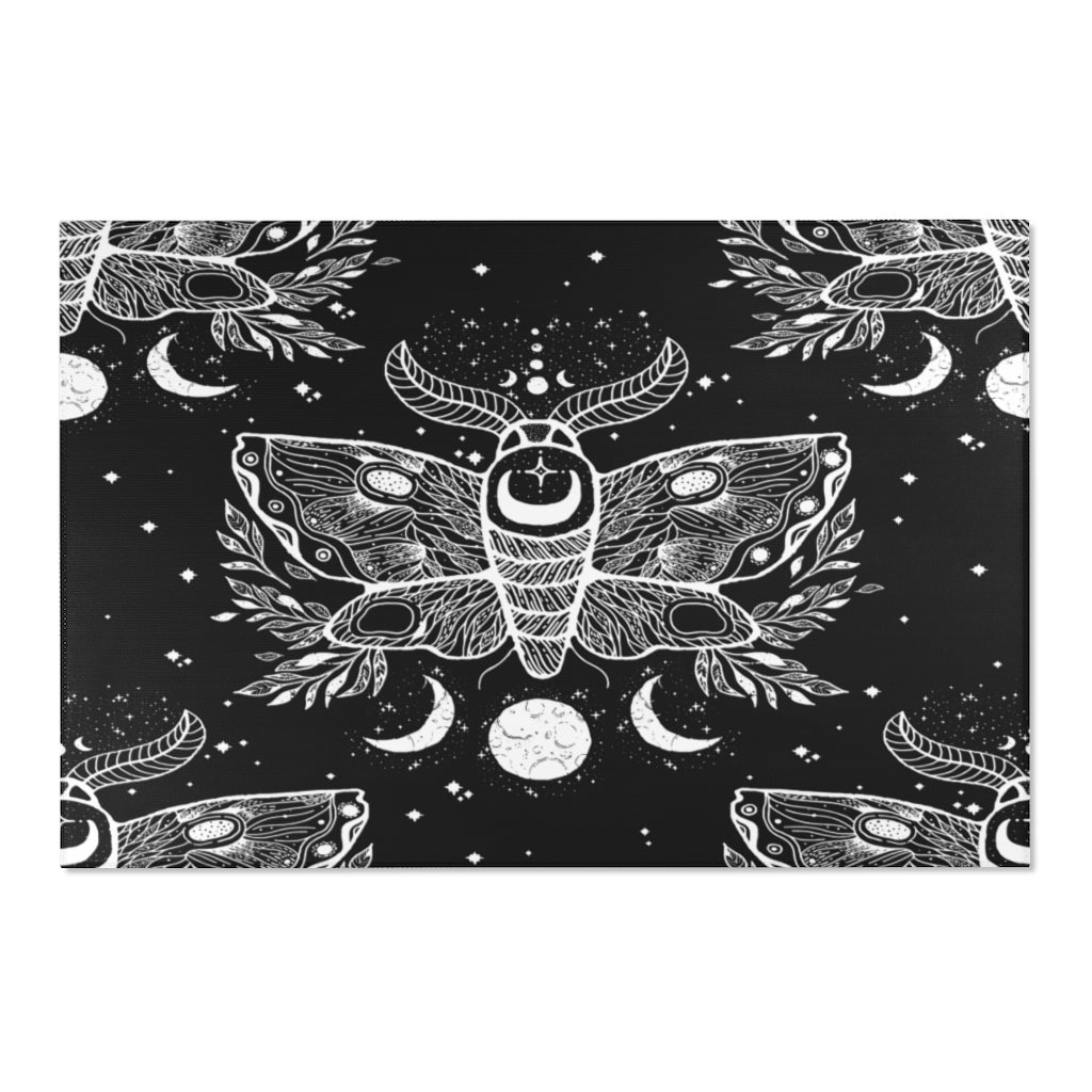 gothic moth area rug