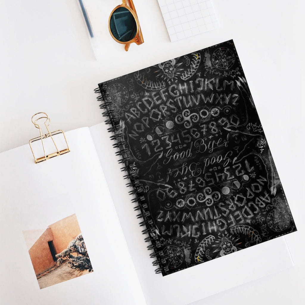 Ouija Spiral Notebook - Spirit Board Journal Ruled Lined Spooky Ghost Diary