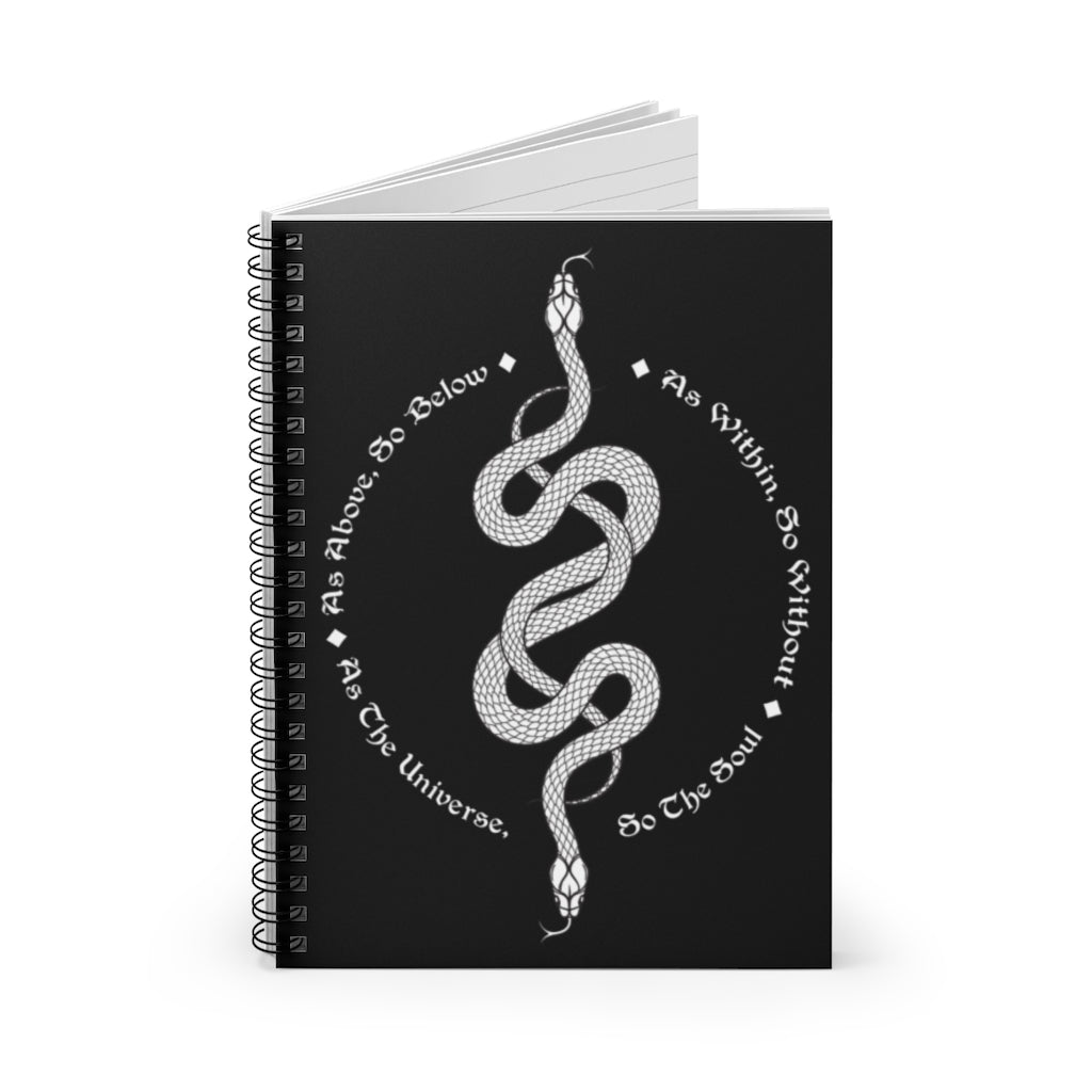 The Two Serpents Intertwined Notebook - Snake Journal