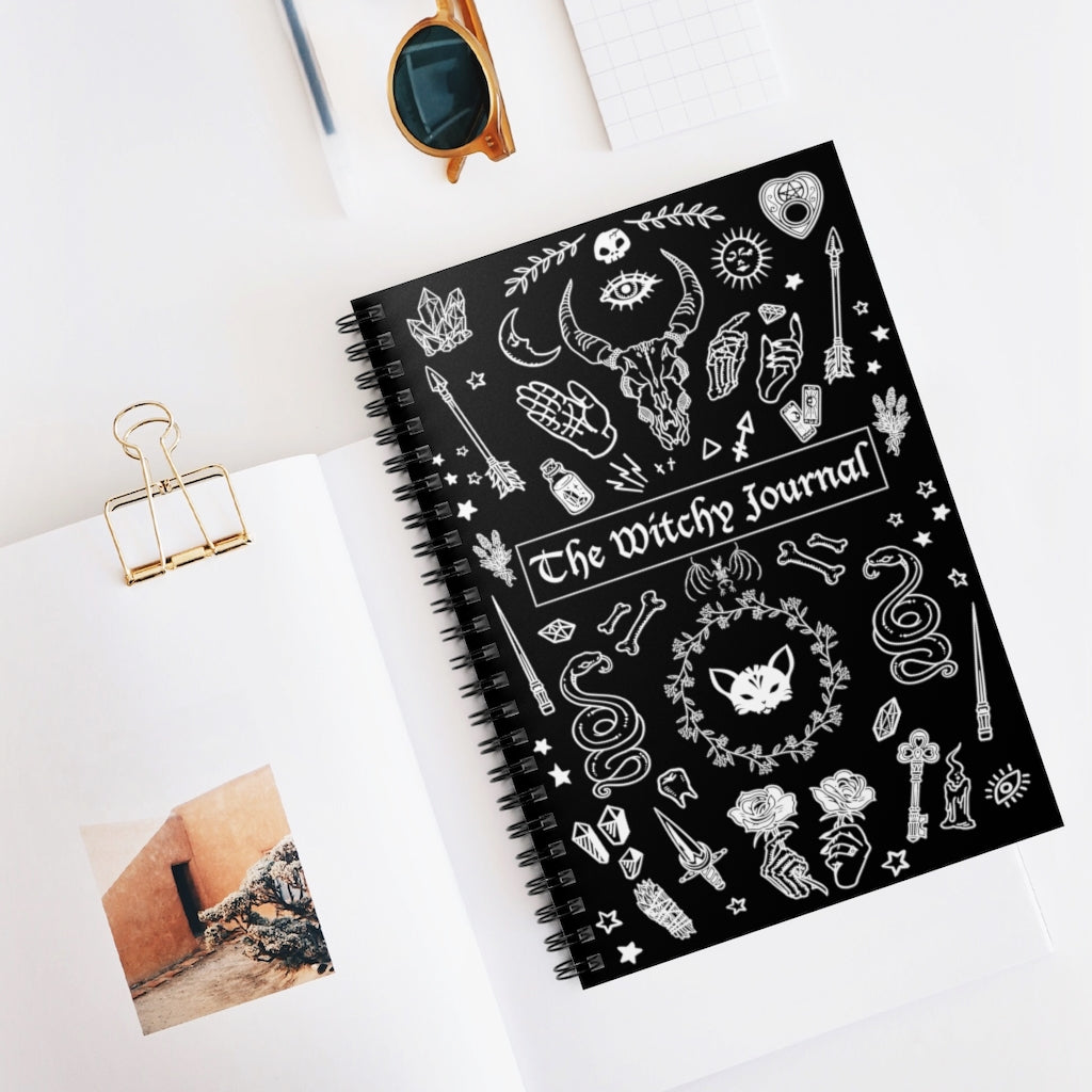 Cat familiar Journal, witchy cat notebook