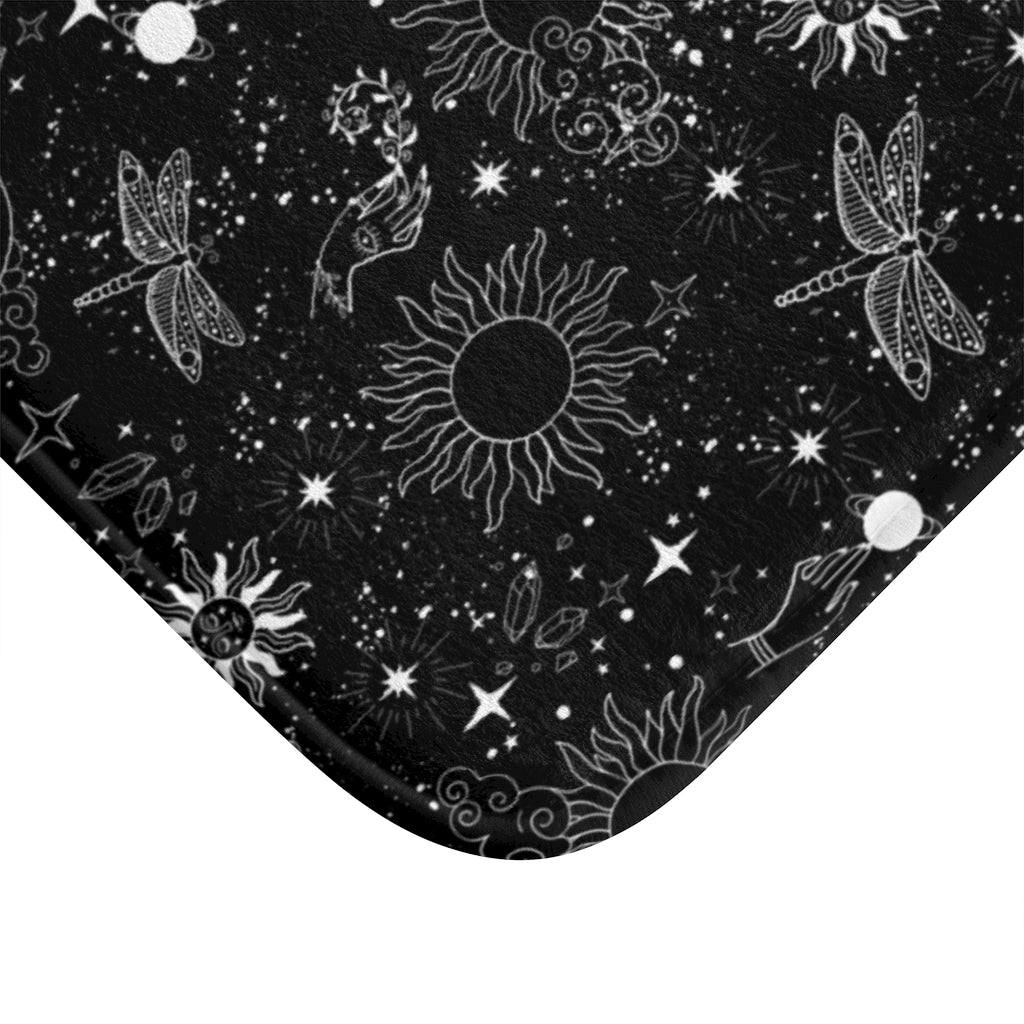 Celestial 'Sun and Moth' Bath Mat