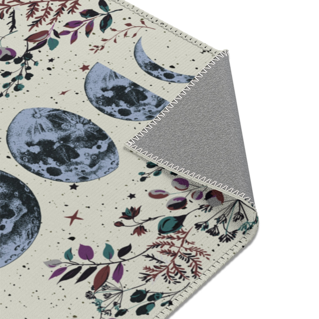 Beige Lunar Phases Area Rug