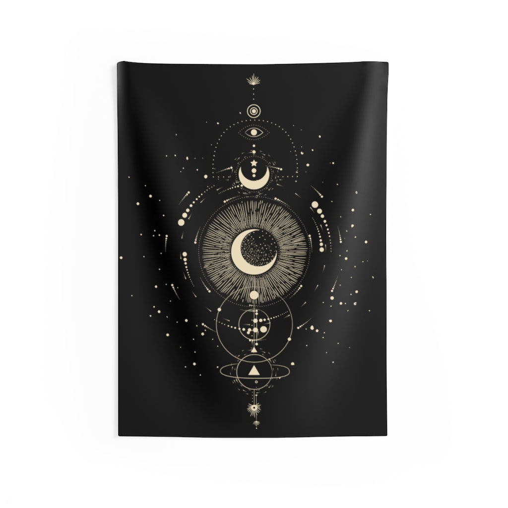 Sacred Geometry Moon Tapestry
