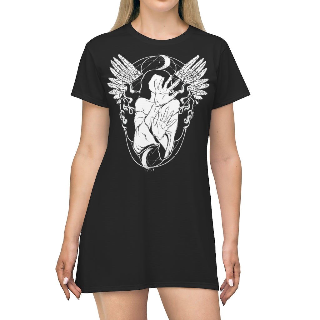 moon t shirt dress The Moon Says Hi Satin T-Shirt Dress S