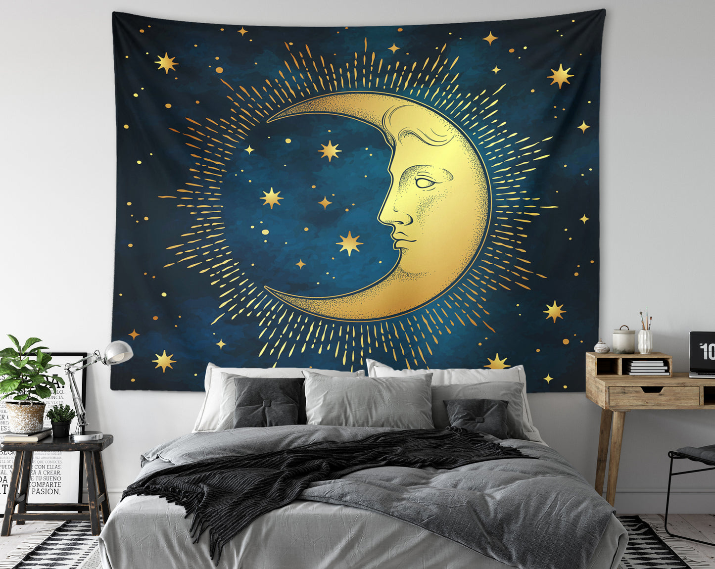 Antique Moon Face Tapestry