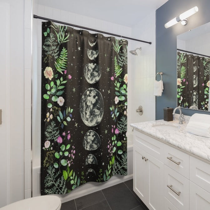 moonlit garden shower curtain