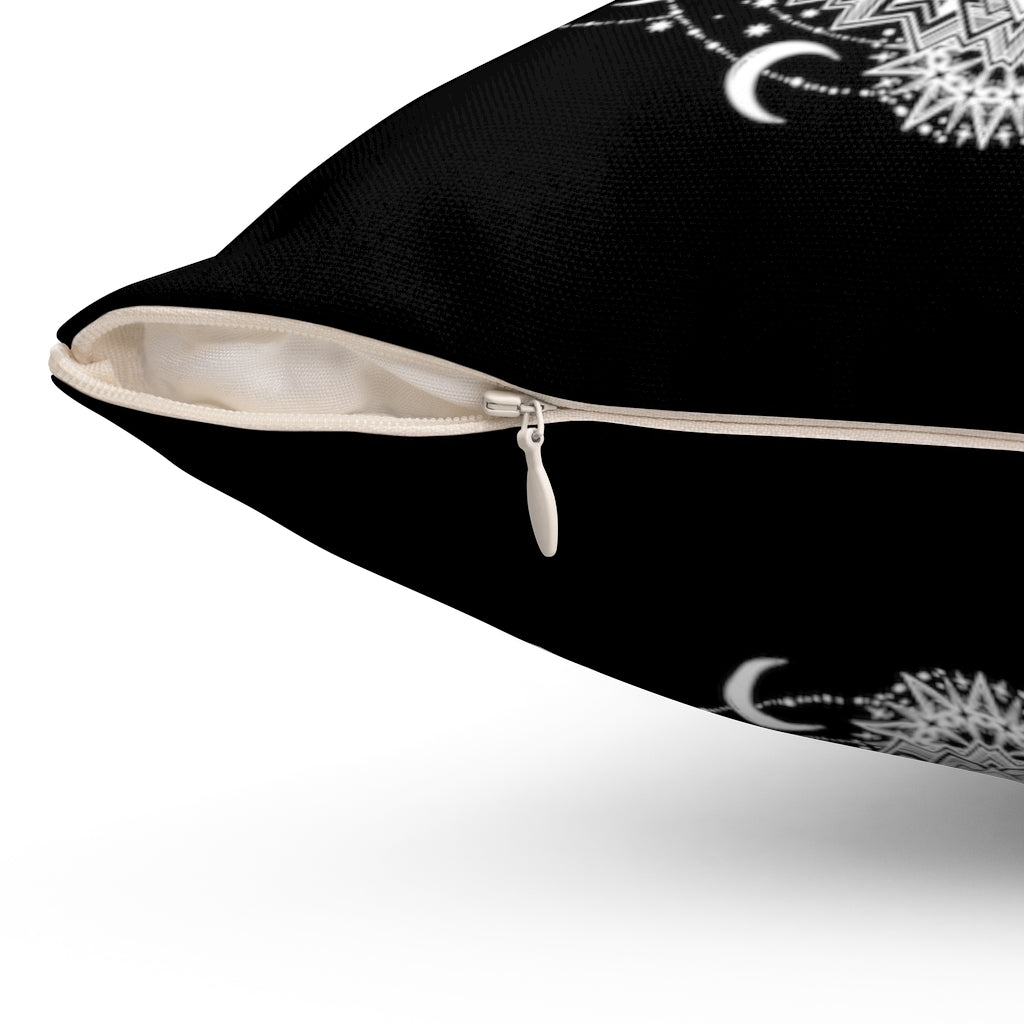 Mystical Moon Mandala Pillow