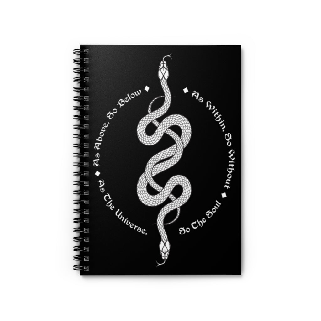 The Two Serpents Intertwined Notebook - Snake Journal