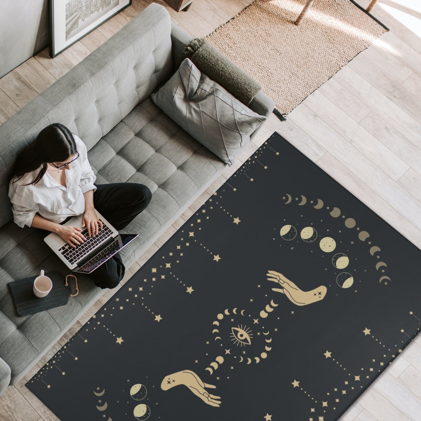 celestial gray rug