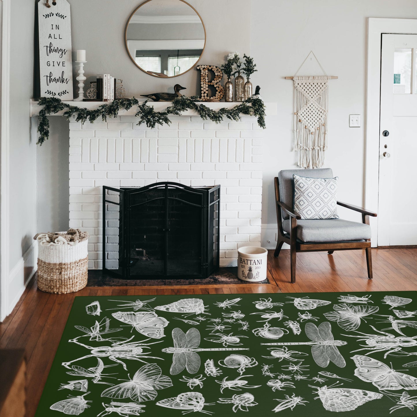 Green Witch Insects Rug
