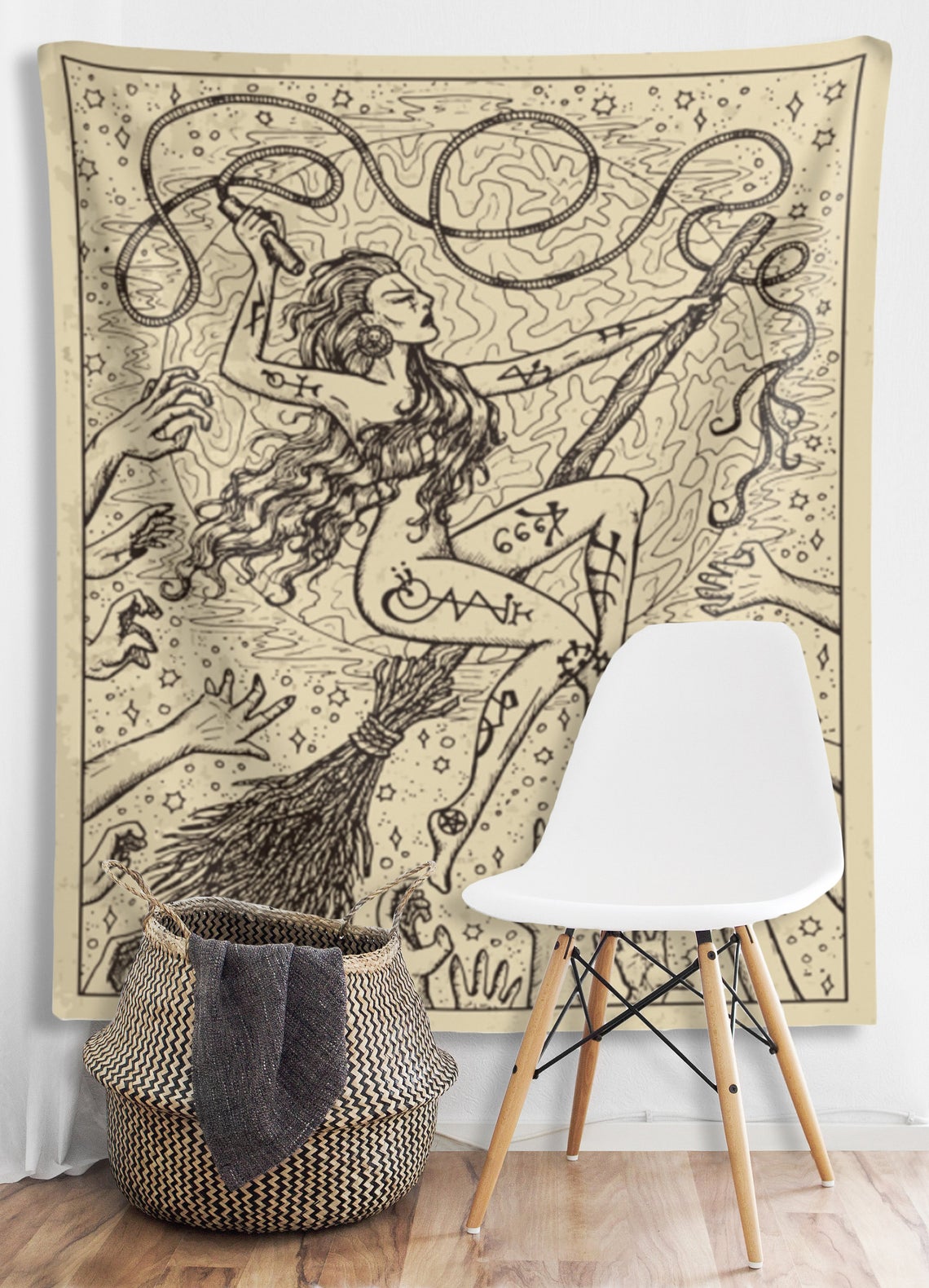 The Witch On Broom Tapestry