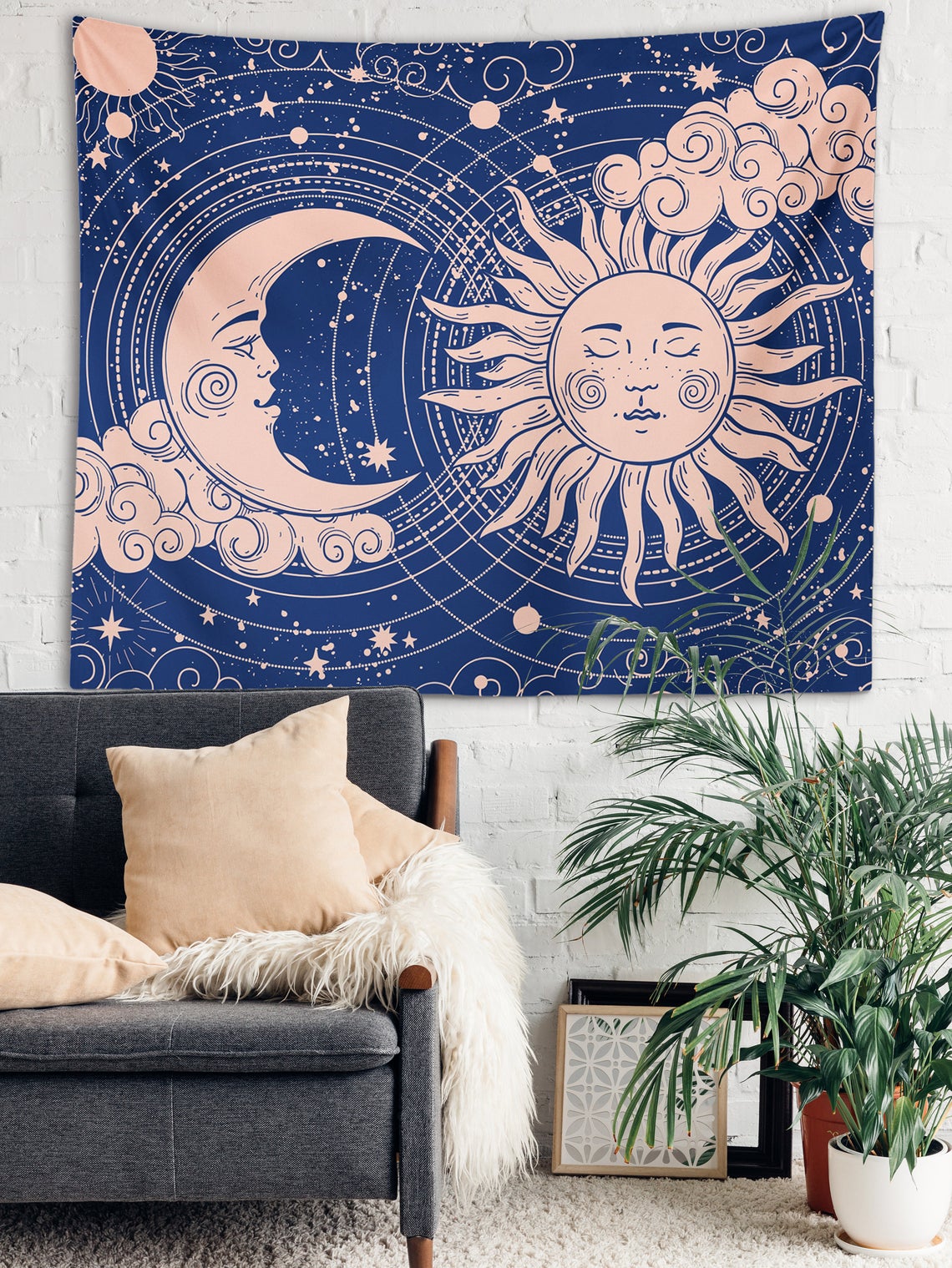 Celestial Sun & Moon Tapestry
