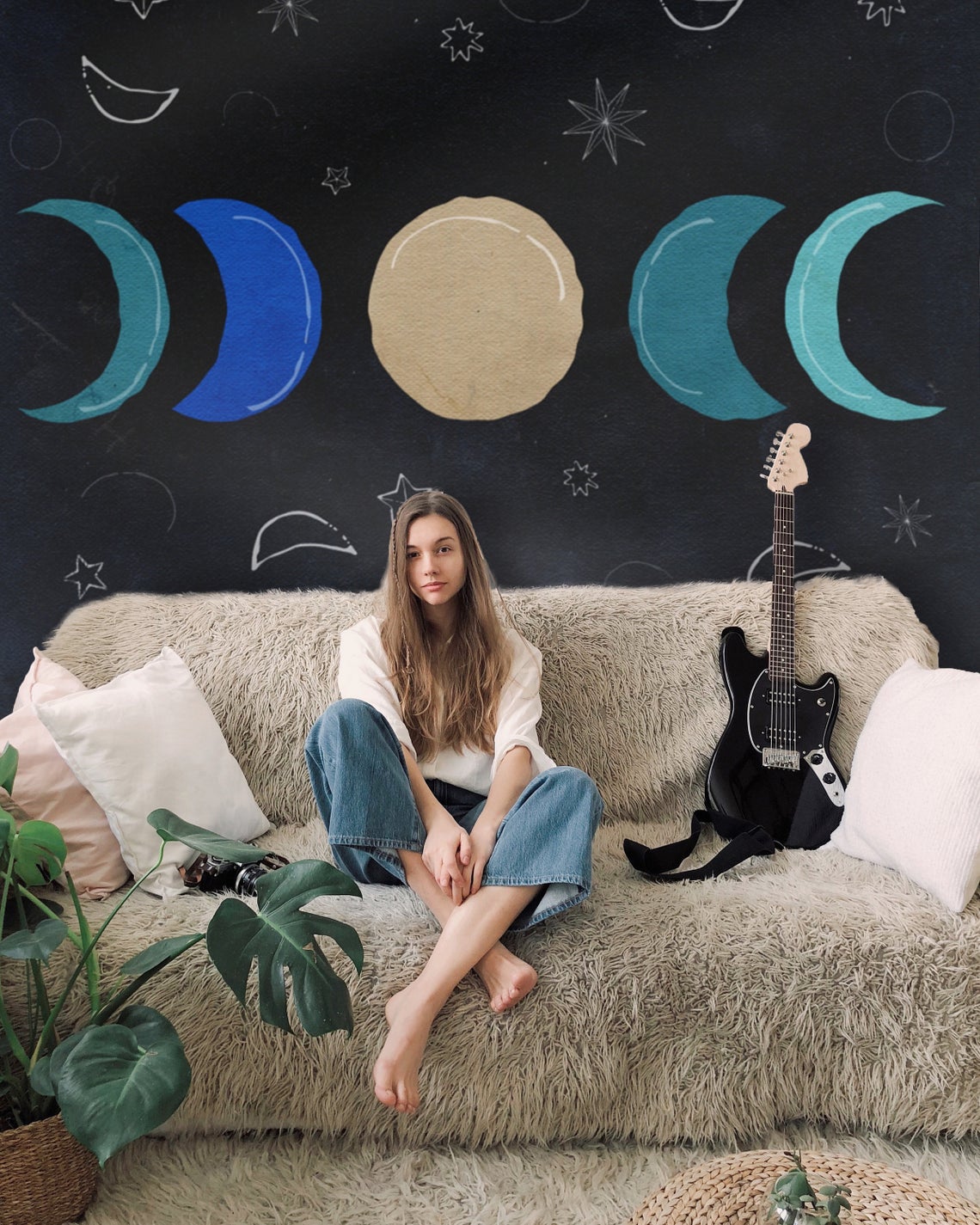 bohemian moon tapestry