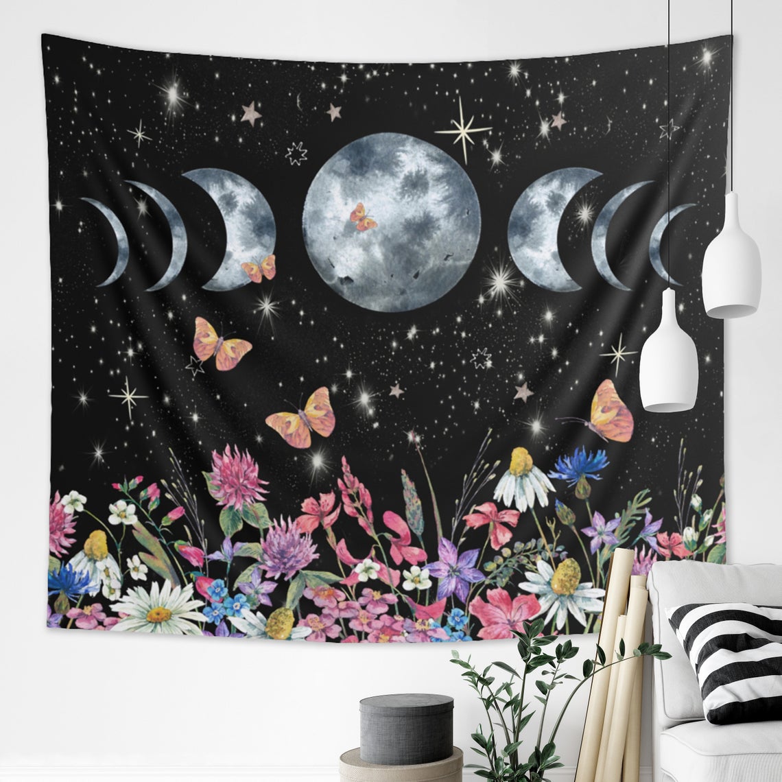 Moon 2025 phases tapestry