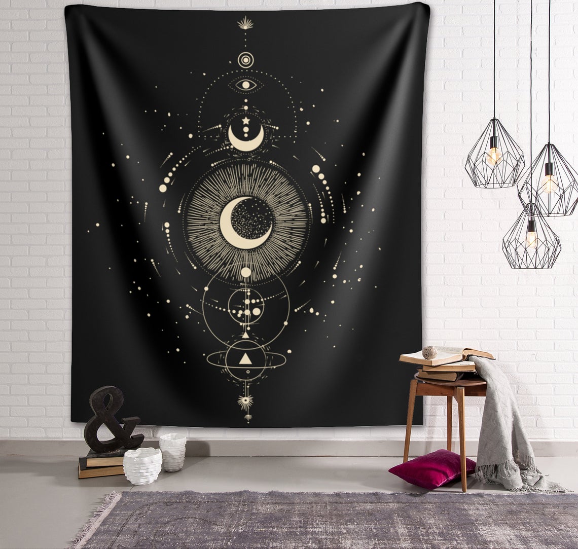 bohemian moon tapestry
