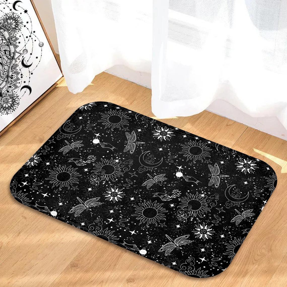 Celestial 'Sun and Moth' Bath Mat