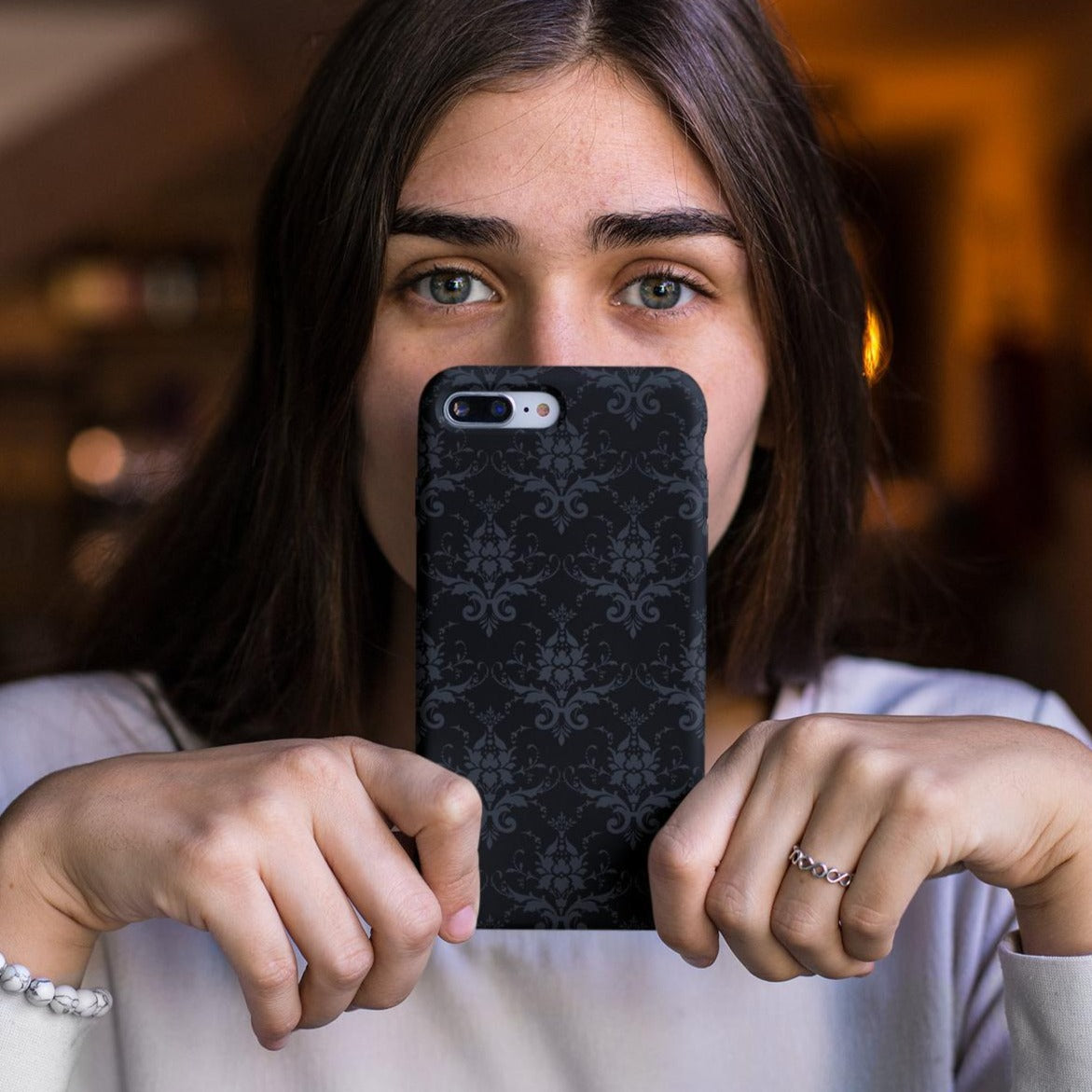 Black Damask Phone Case Shores Of Moon Black Damask Phone Case Shores Of Moon