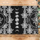skulls and moon area rug black and white gothic carpet
