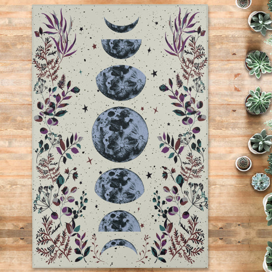 Beige Lunar Phases Area Rug