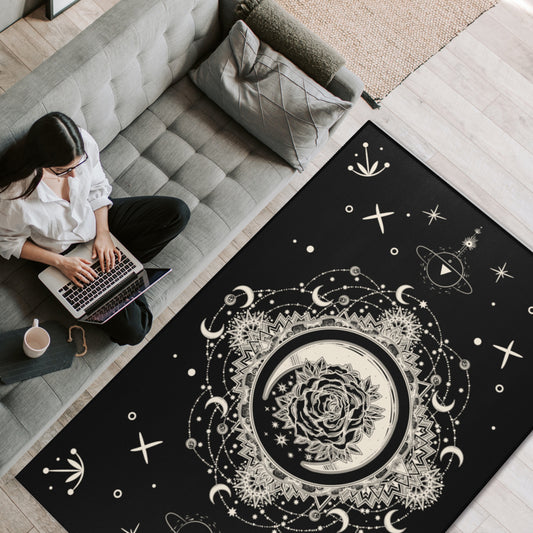 Mystical Moon Mandala Area Rug