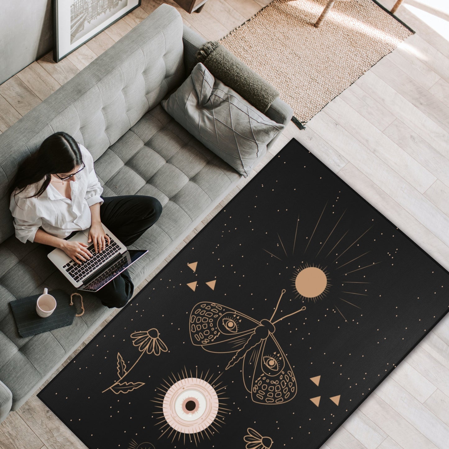 Celestial Moth Area Rug