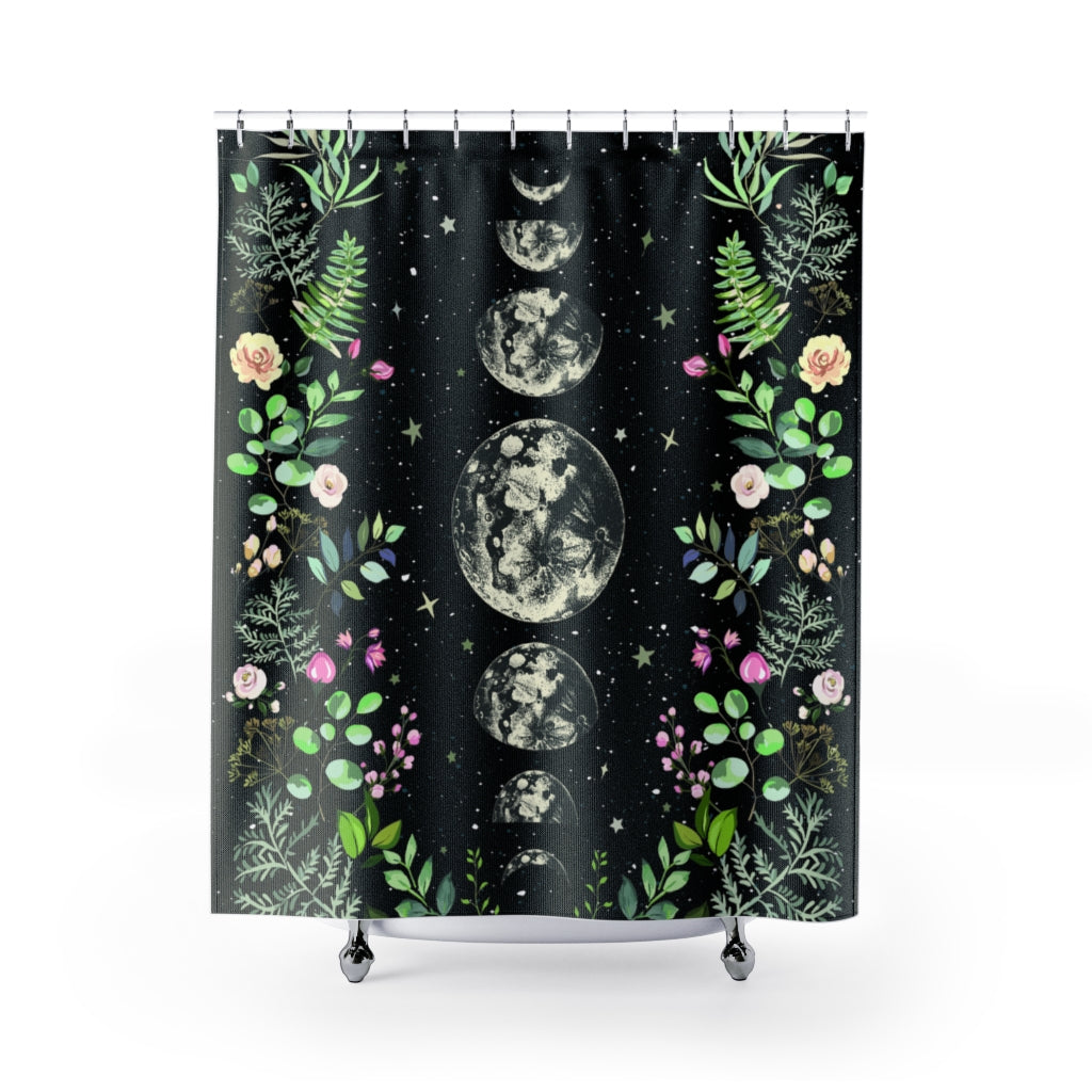 moon phases shower curtain