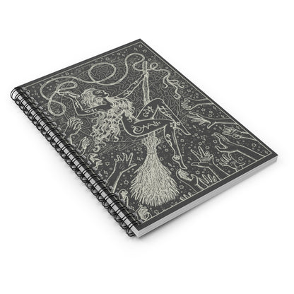 Witch Riding Broom Notebook - Tarot Journal