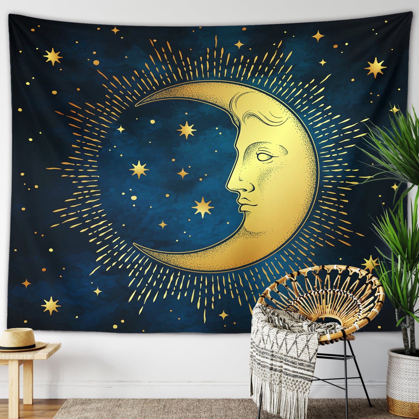 Antique Moon Face Tapestry