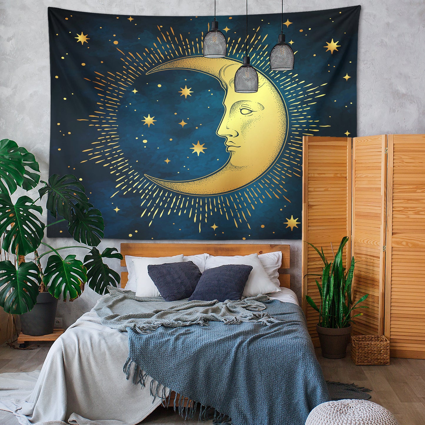 Antique Moon Face Tapestry