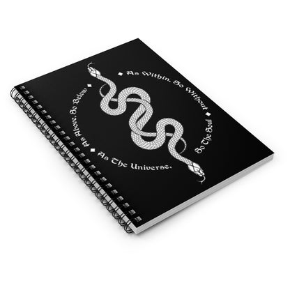 The Two Serpents Intertwined Notebook - Snake Journal