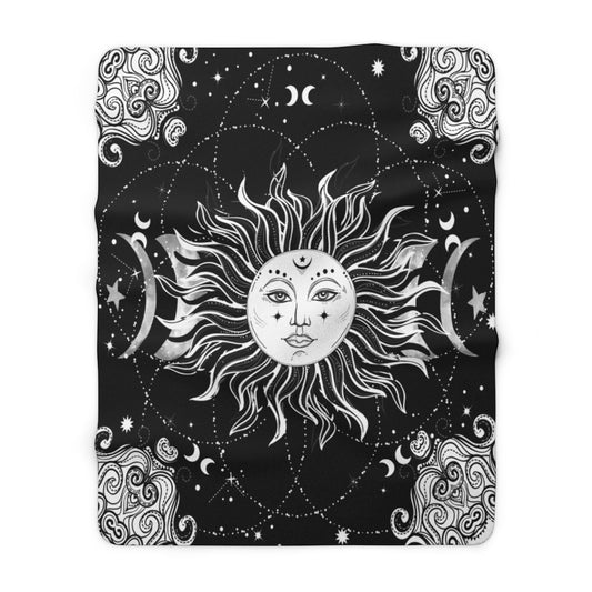 Magic Sun Soft Fluffy Blanket - Celestial Witchy Throw