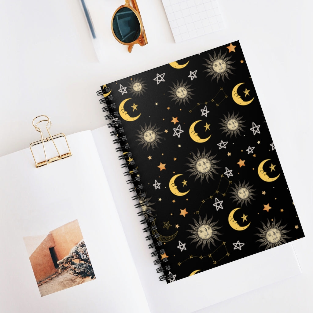 Sun and Moon Spiral Notebook