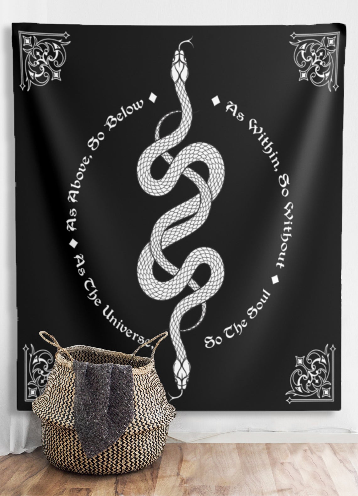 The Two Serpents Intertwined Tapestry