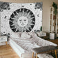 antique sun face tapestry for living room