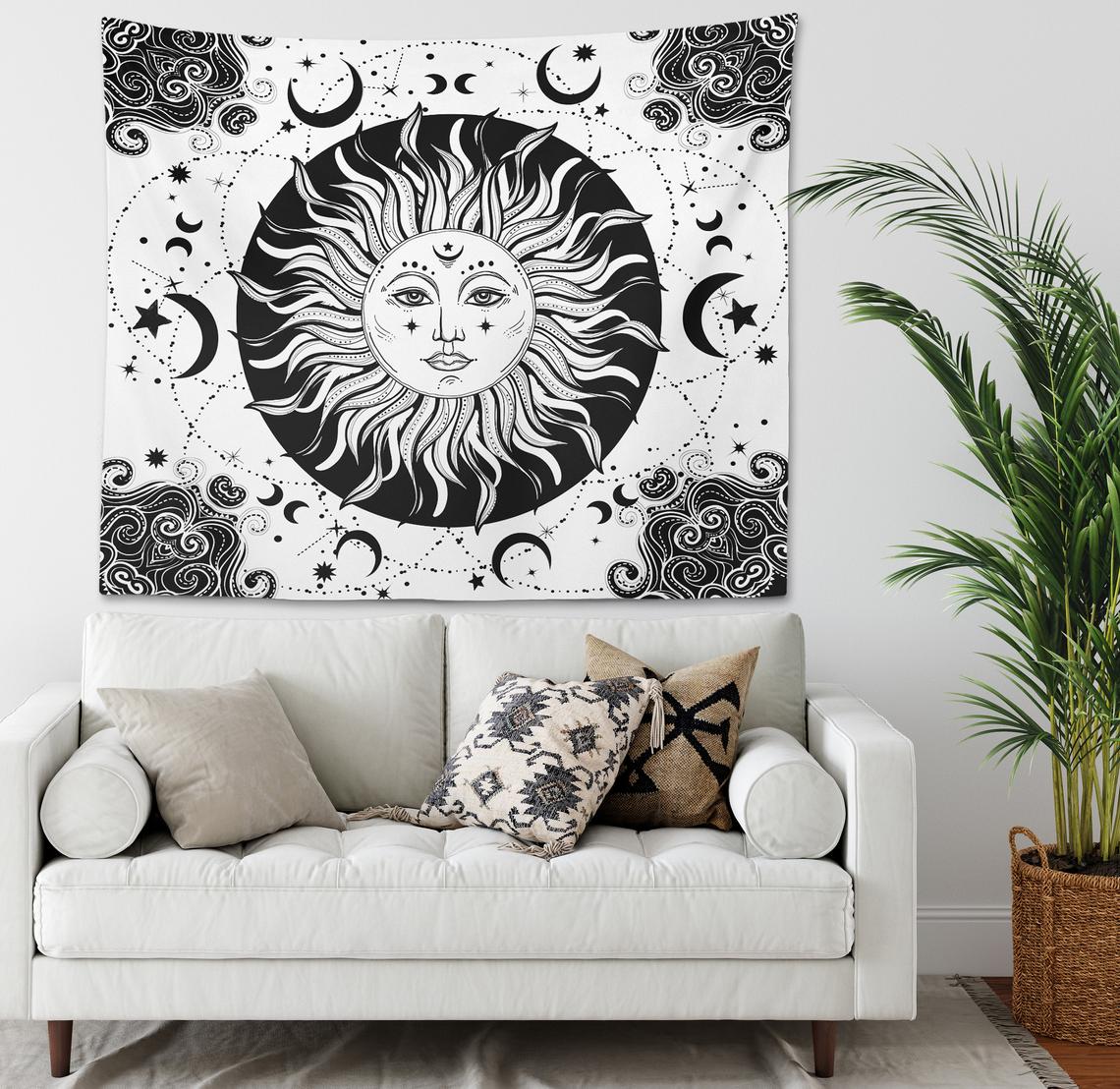 Celestial sun tapestry sale