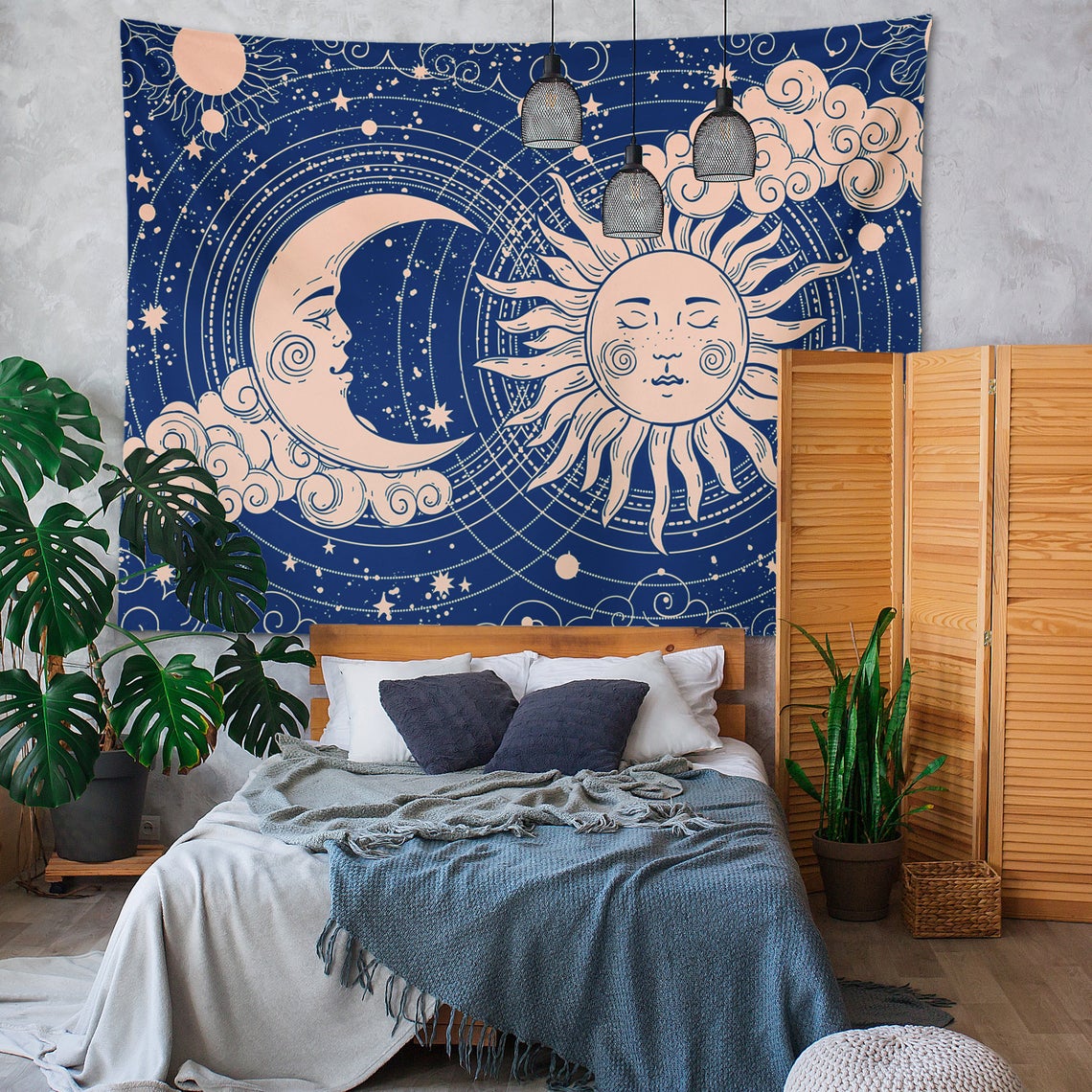 Wall tapestry outlet sun and moon