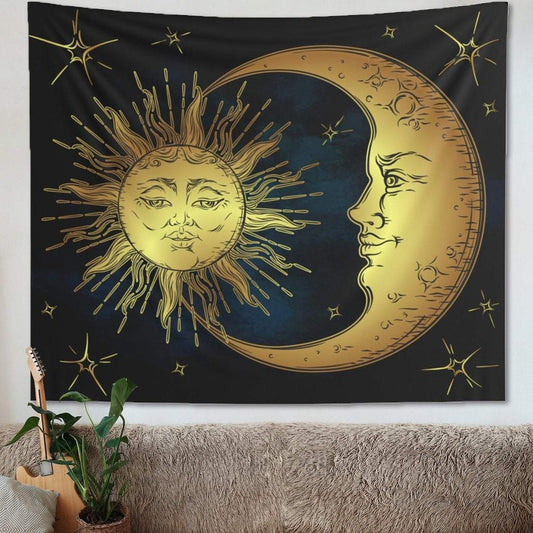 Antique Sun and Moon Tapestry